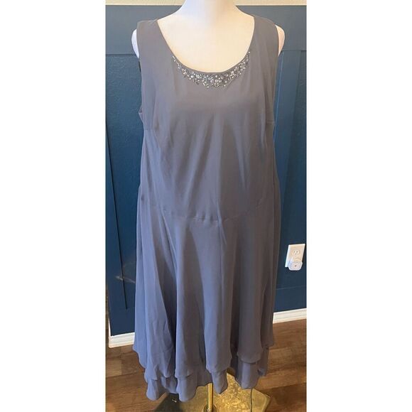 S.L. Fashions Women's Plus Size Embellished Tiered Mother of The Bride Gown - Picture 5 of 9